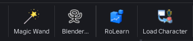 RoLearn button in the Roblox Studio plugins toolbar